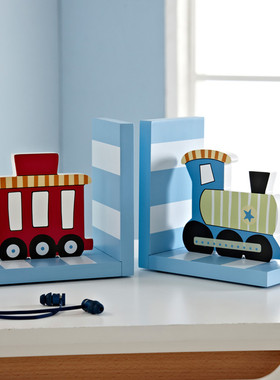 卡通车子装饰书挡书立创意儿童房卧室书房家居饰品书靠摆设品