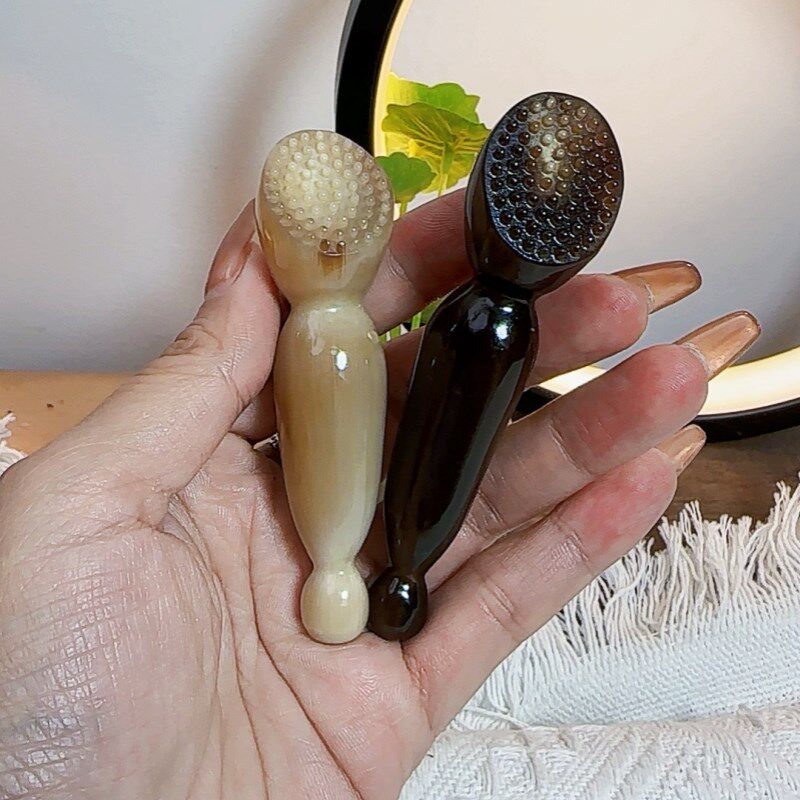天然牛角洗脸刷黑刷粉刺刷拨筋点穴面部洁穴位按摩
