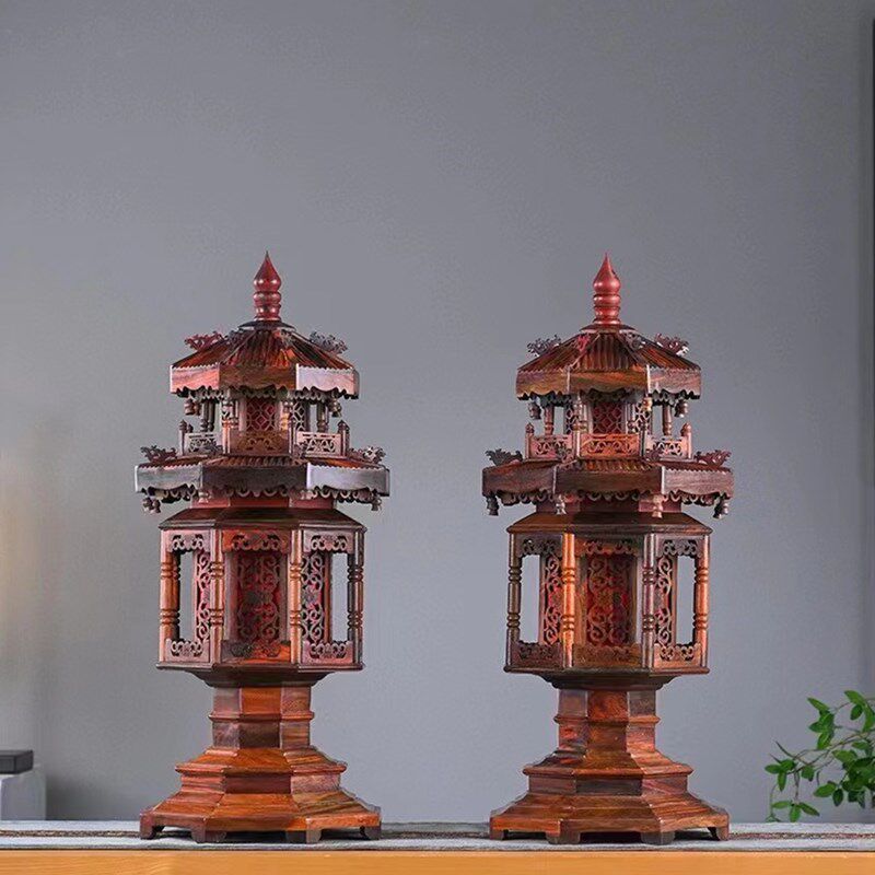红木古典台灯落地灯红酸枝宫灯佛堂佛灯饰客厅卧室展厅书房复古