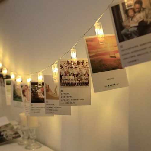 拍照道具照片挂墙星星夹子灯电池款发光宿舍卧室装饰卡片背景