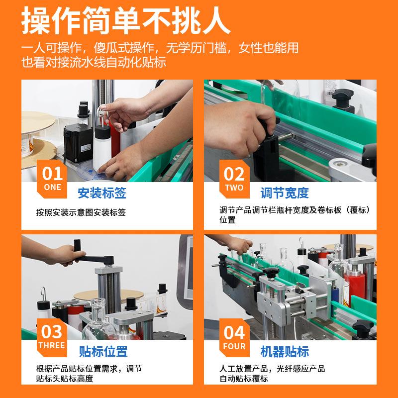 全自动台式圆瓶贴机红酒啤酒瓶玻璃瓶定位贴标不瓶干贴标标胶CGF