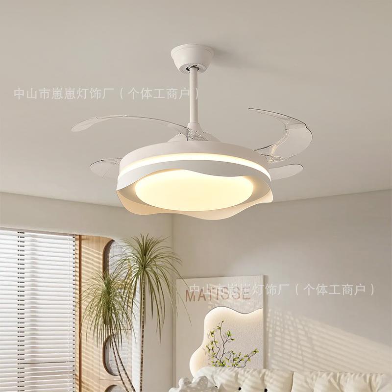 隐形风扇灯吸顶家用吊灯PC扇叶餐厅卧室专用电扇吊灯客厅中山灯具