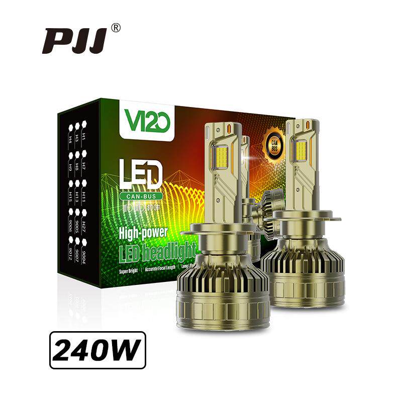 汽车led大灯高功率H7H4远近光三铜管240w外置led汽车大灯跨境热销