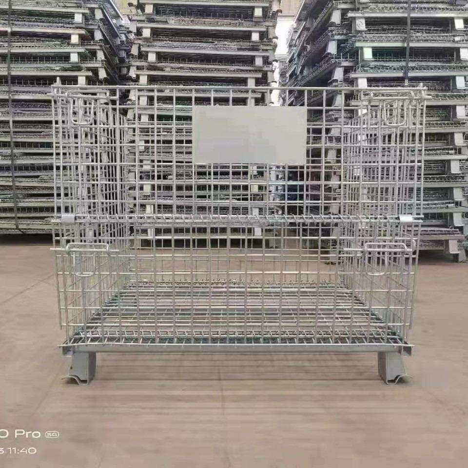 仓储笼折叠铁框铁网格网蝴蝶笼物流台车周转箱铁笼网格快递分拣笼图片