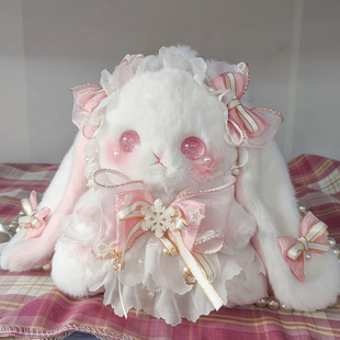 Lolita手作兔包抽绳斜跨可双肩大容量可爱 熊兽星球 小号水桶兔包