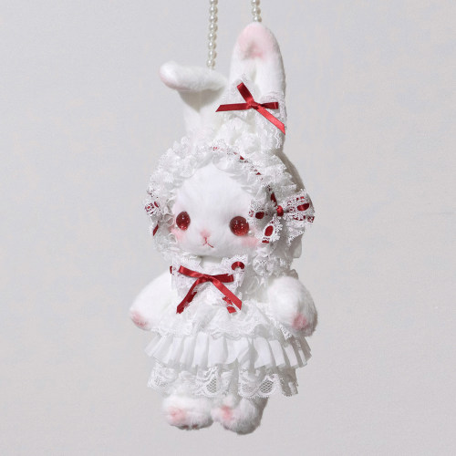 熊兽星球 立耳玩偶兔包 红色Lolita手作兔包斜跨手提双肩蝴蝶结