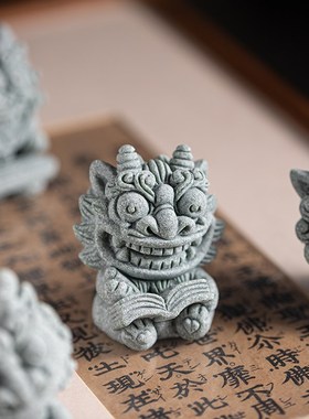 创意风狮爷琴棋书画茶宠爱居鱼缸茶玩饰品造景