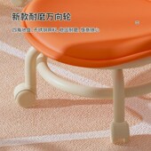小万向静音旋转靠背带轮擦地美甲带娃学步矮凳