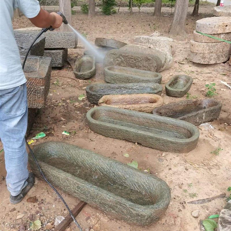 老旧青石槽养鱼缸石头盆种室阳台石槽流水民间猪槽马槽