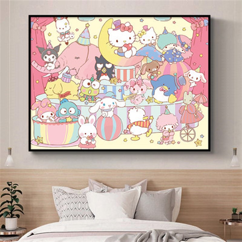 丽鸥油画绘画丙烯颜料居饰画 丙烯颜料绘画 框外框 彩色内框画板