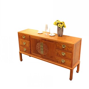 品梓家具新刺猬紫檀红木柚木餐边柜缅甸梨木斗柜玄关电视柜