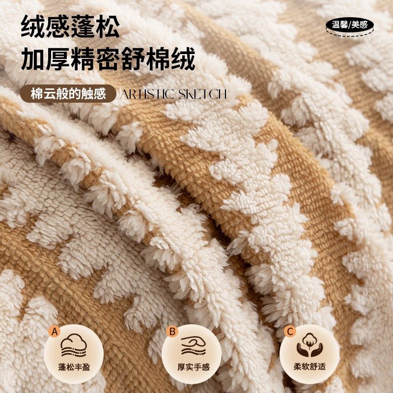 加厚毛绒沙发盖布巾秋冬防滑直沙发垫罩全包复古盖毯
