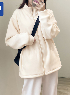 唐狮集团加绒外套女2025秋冬新款摇粒绒宽松大码厚开衫冲锋衣内胆