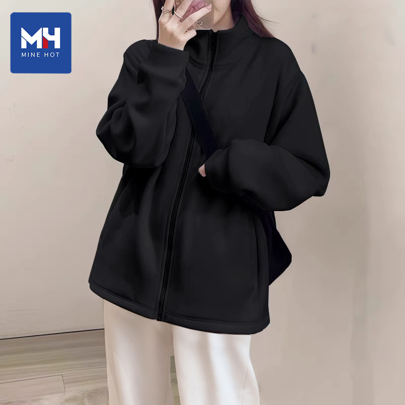 唐狮集团MH黑色加绒外套女秋冬款