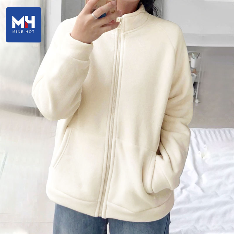 唐狮集团MH米白色抓绒外套女秋冬