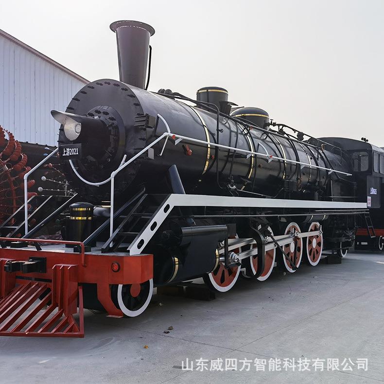火车头模型大型户外金属火车餐厅铁皮蒸汽复古内燃头铁艺摆件厂家