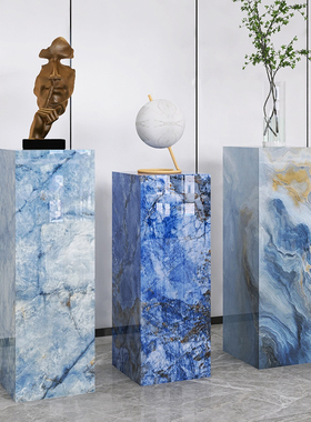 大理石石墩雕塑底座摆台酒店商场样品屋展示中心定制落地架展示台