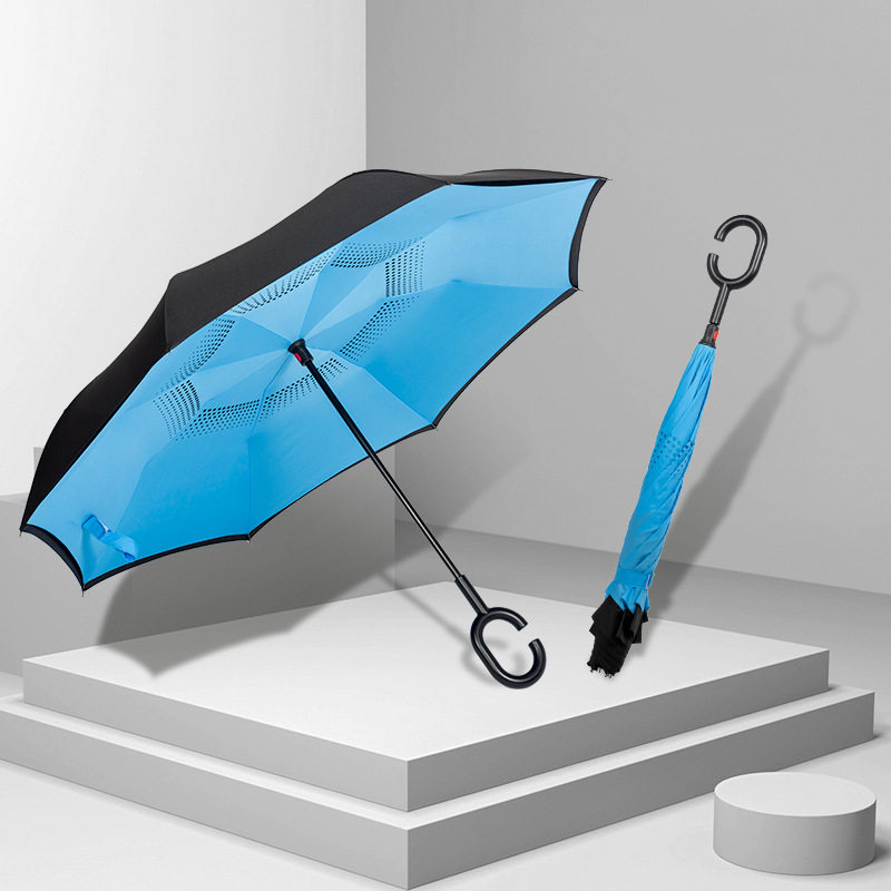 反向伞定车用型层免持式女接娃汽车雨伞自动