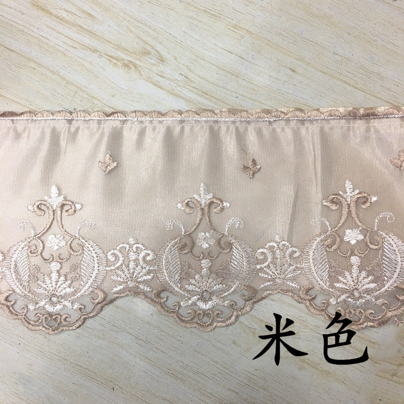 蕾丝边网纱刺绣裙摆衣边桌边床边沙发边手工制作辅料帘9