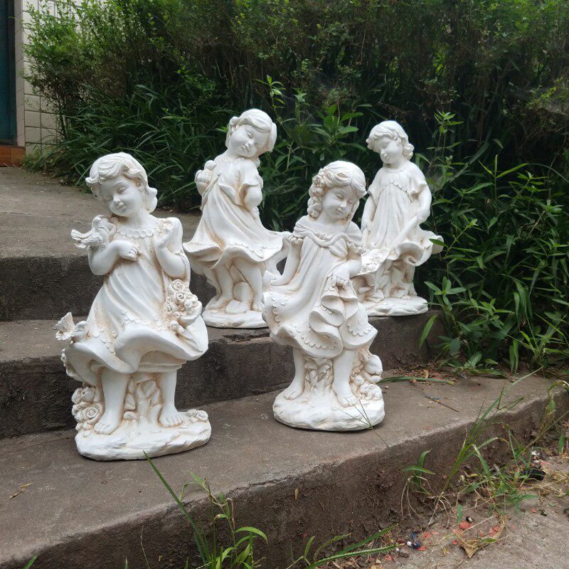 欧式物工艺品家居饰品客厅电视柜橱软装乡村小女孩与动物