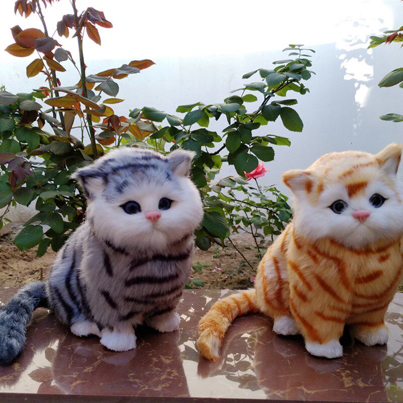 仿真动物仿真猫咪假猫 会叫的猫 装饰品家居猫橱场景布置