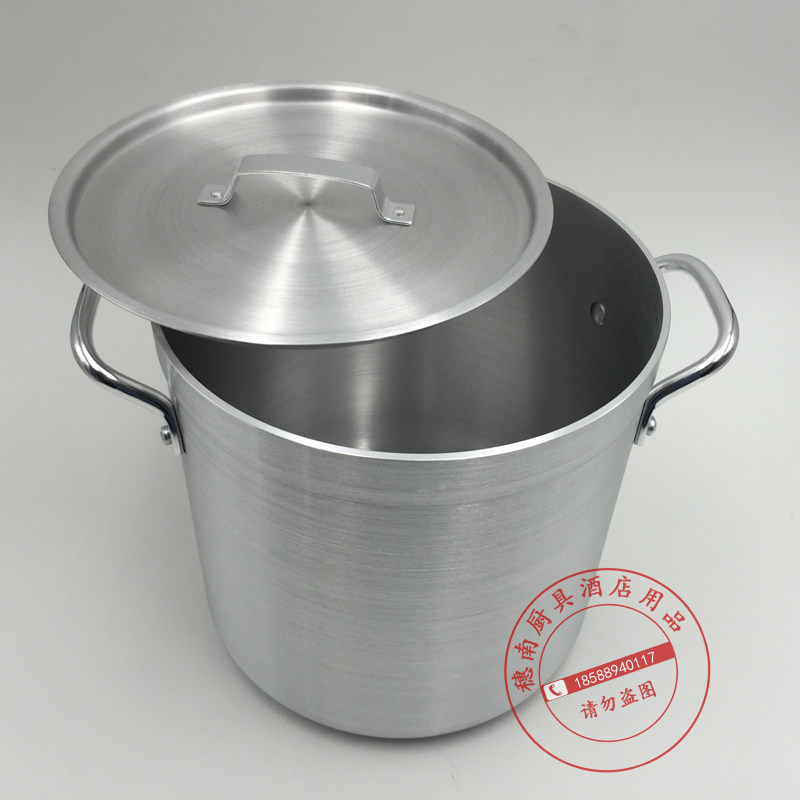 特厚商用铝制汤桶 带盖圆桶加厚大汤锅 酒店大煲汤桶 卤水煲粥锅
