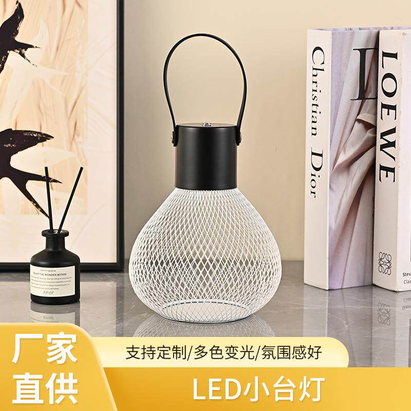 跨境台灯酒吧氛围灯镂空悬挂灯氛围led灯露营rgb小夜灯