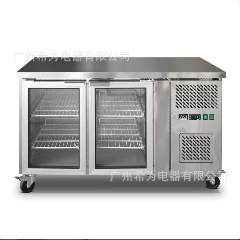 风冷工作台冷藏保鲜柜开槽沙拉台冰箱商用水吧酒吧蓝光操作台冷柜