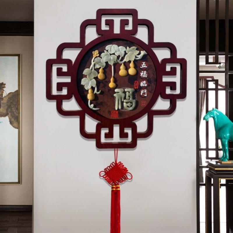 浮雕装饰画 新中式客厅沙发背景画电视墙走廊玄关玉雕画餐厅画