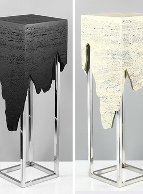 轻奢摆件大理石雕塑摆台基座客厅电视柜旁落地玄关艺术展示台底座