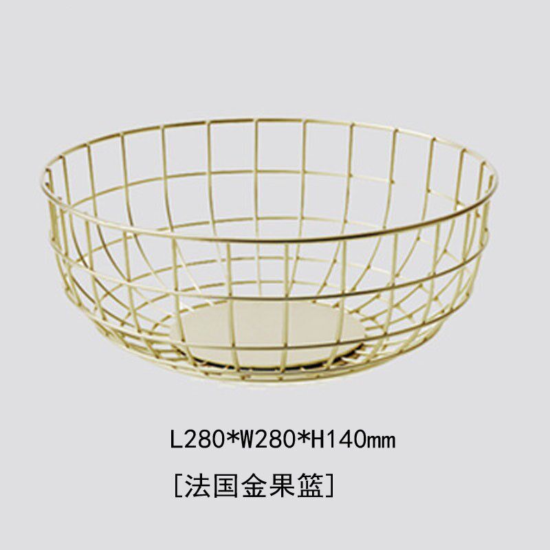金色白色铁艺水果篮北欧简约家居时尚创意蒲扇果盘美间饰品