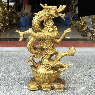 铜龙摆件铜元宝龙摆件铜生肖龙盘龙客厅家居工艺品装饰品