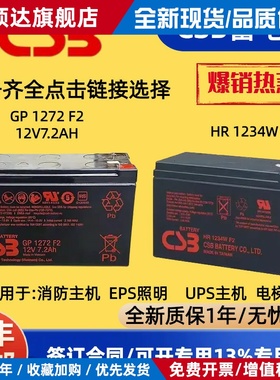 CSB蓄电池HR1234WF2 GP1272F2 UPS12360 12460 1221W UPS主机电梯
