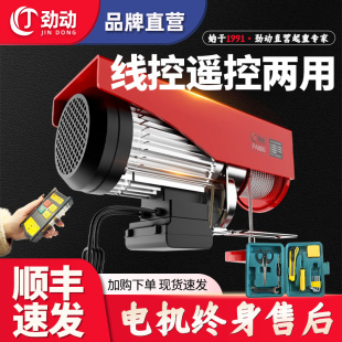 修升降机 微型电动葫芦220V家用小型起重吊机1T0.5吨卷扬提升机装