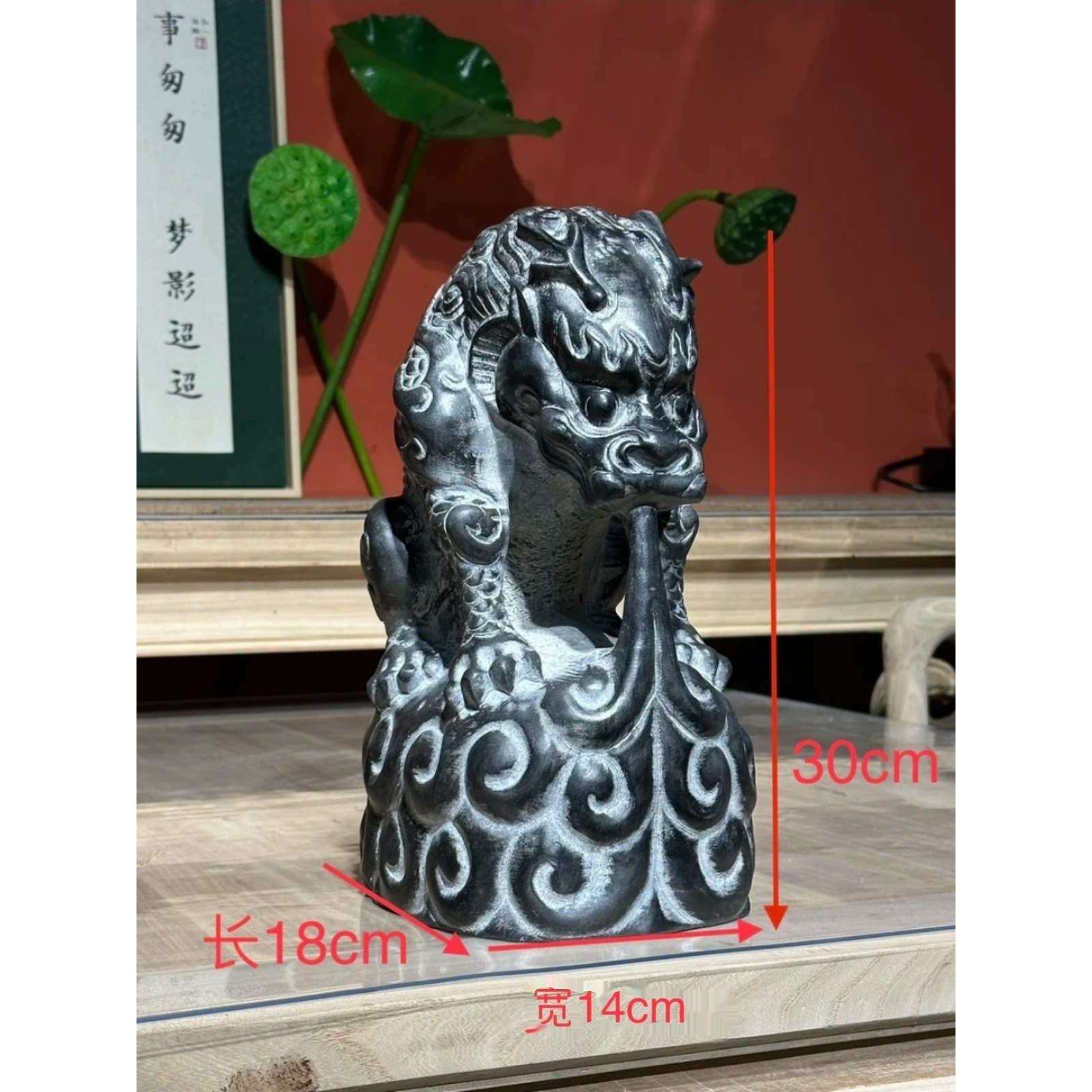 青石雕刻仿古吸水兽避水兽蚣蝮貔貅案头装饰收藏摆件狮子茶宠图片
