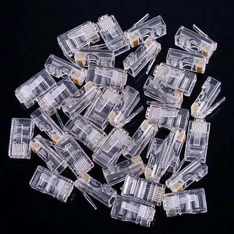 RJ45 8P8C CAT5E 1U镀金网络超五类水晶头0.35厚三叉大铜片1000个
