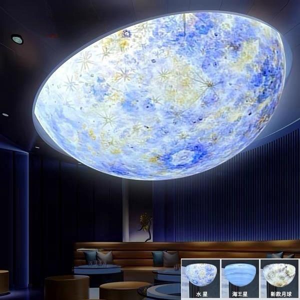 半圆星球吸顶灯客厅月球灯餐厅过道装饰球形灯店铺商场创意行星灯