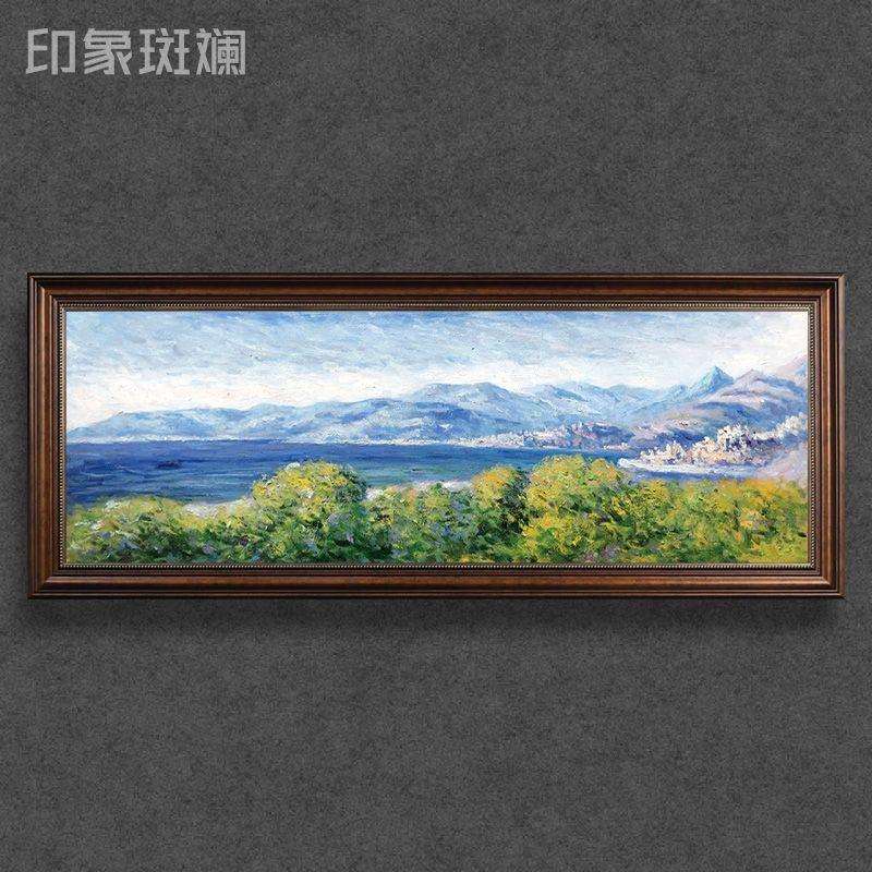 莫奈大幅风景 手绘油画 新古典复古欧式美式客厅别墅办公室装饰画
