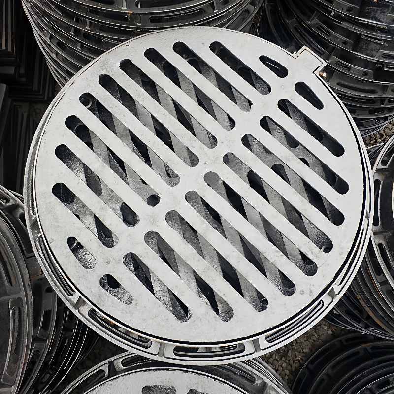 排水井盖圆700球墨铸铁镂空井盖镂空雨篦D400漏水篦子铸铁井盖