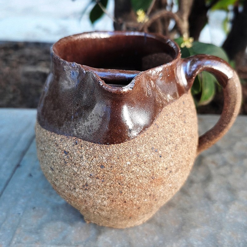 云南烤茶罐焙茶器粗陶茶具柴窑烧弯把零配全手工餐饮具复古风