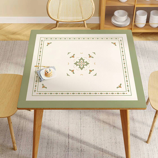 现代小新正方形餐桌桌布防水防油免洗老式八仙桌四方桌桌垫防烫