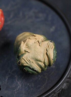 宜兴紫砂茶宠金蟾手工茶玩创意蟾蜍茶盘青蛙茶具