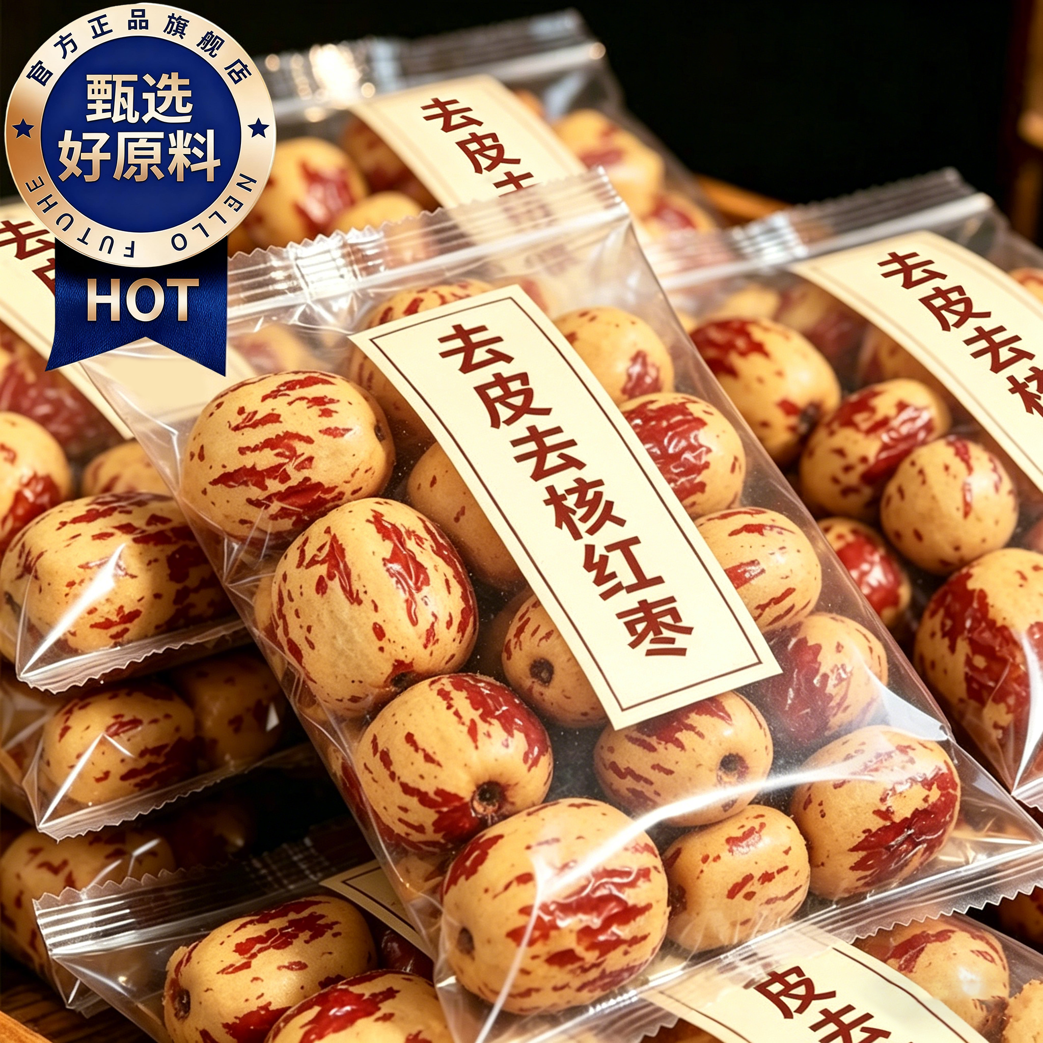 新疆去皮去核红枣特级无核灰枣新货500g宝宝辅食煲汤煮粥解馋零食