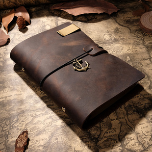 手帐本活页手工牛皮本活页夹笔记本子旅行日记本复古记事本