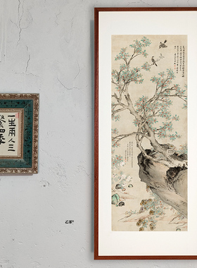 桔子格调 中秋丹桂图 沈周新鸟茶室挂画文艺客厅玄饰画