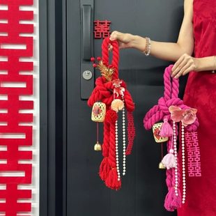 饰万字结绑带婚房布置套装 结婚窗帘装 男女方新房婚庆用品