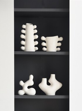 侘寂风级感艺术异形装饰品陶瓷创意软装瓶酒书柜抽象摆设