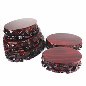 实木根雕奇石底座实木挖槽瓶盆盆景圆形玉石头底座架