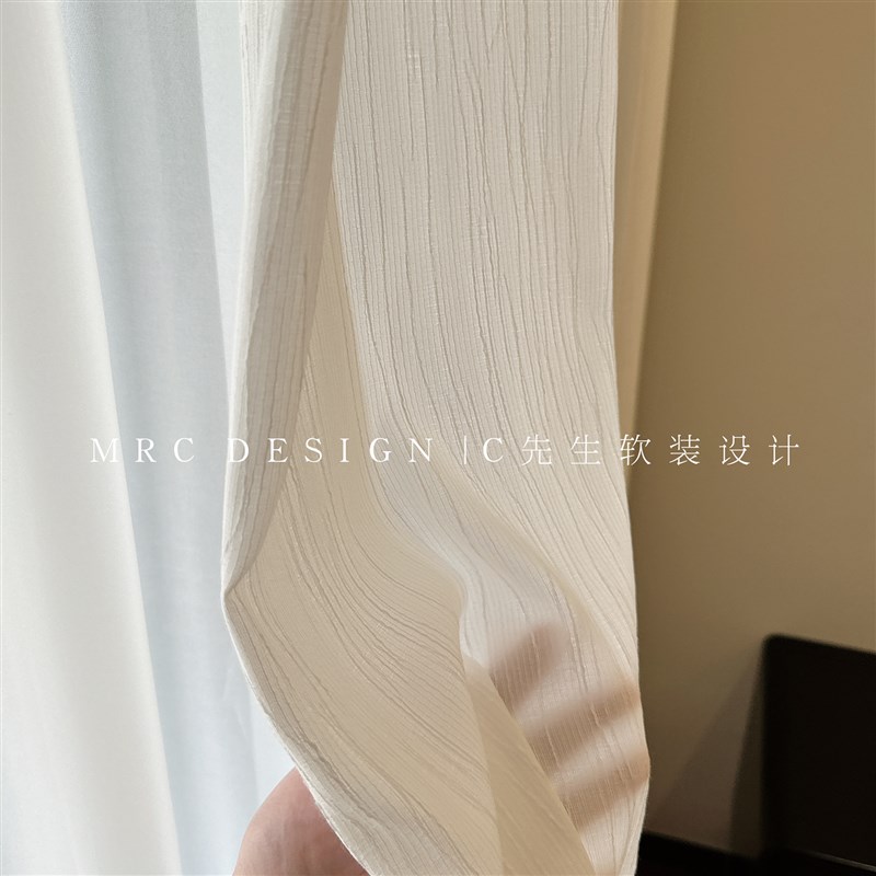 素几 透竖纹亚麻肌理感纱风中古客厅阳台卧室麻纱帘