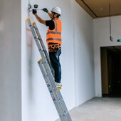 中创梯子 单面伸缩升降加厚铝合金米直梯便携梯靠墙爬梯